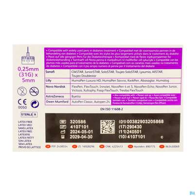 Injektionsspritzen U.zubeh. Insulin Bd Pen-nadel 5mm -tam 100st, A-Nr.: 4736933 - 03