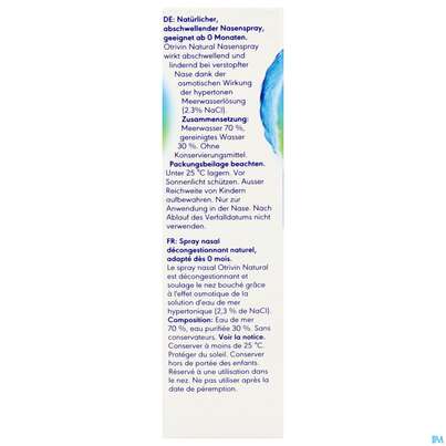 Sie sehen eine Packung Nasenspray Otrivin Natural 30ml, Produktbild: 07 Nasenspray Otrivin Natural 30ml, A-Nr.: 5950999 - 07