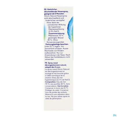 Sie sehen eine Packung Nasenspray Otrivin Natural 30ml, Produktbild: 08 Nasenspray Otrivin Natural 30ml, A-Nr.: 5950999 - 08