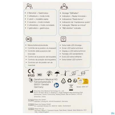 Blutdruckmesser Geratherm Oberarm Vivo 1st, A-Nr.: 5887717 - 09
