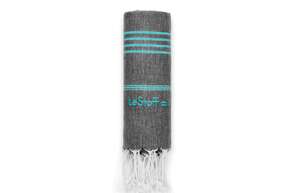LeStoff Hamamtuch Anthrazite-Aqua, A-Nr.: 5839859 - 01