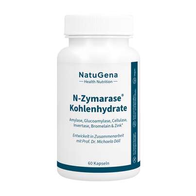 Sie sehen eine Packung NatuGena N-Zymarase® Kohlenhydrate Kapseln, Produktbild: 01 NatuGena N-Zymarase® Kohlenhydrate Kapseln, A-Nr.: 5901162 - 01