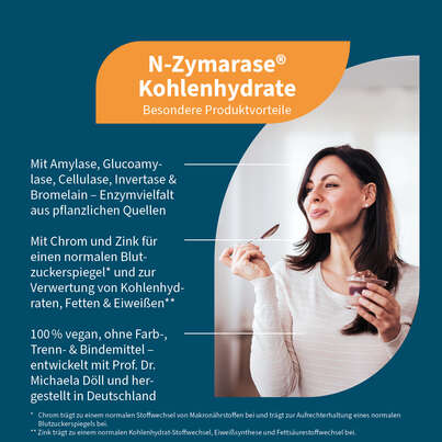 Sie sehen eine Packung NatuGena N-Zymarase® Kohlenhydrate Kapseln, Produktbild: 02 NatuGena N-Zymarase® Kohlenhydrate Kapseln, A-Nr.: 5901162 - 02