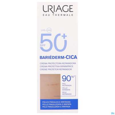 Sie sehen eine Packung Uriage Bariederm-cica Creme Spf50 40ml, Produktbild: 02 Uriage Bariederm-cica Creme Spf50 40ml, A-Nr.: 5617780 - 02