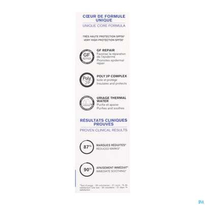 Sie sehen eine Packung Uriage Bariederm-cica Creme Spf50 40ml, Produktbild: 09 Uriage Bariederm-cica Creme Spf50 40ml, A-Nr.: 5617780 - 09