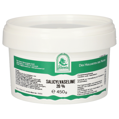 Sie sehen eine Packung SALICYLVASELINE 20% 450 G, Produktbild: 01 SALICYLVASELINE 20% 450 G, A-Nr.: 5671288 - 01