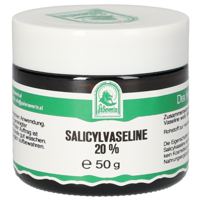 Sie sehen eine Packung SALICYLVASELINE 20% 50 G, Produktbild: 01 SALICYLVASELINE 20% 50 G, A-Nr.: 5671259 - 01