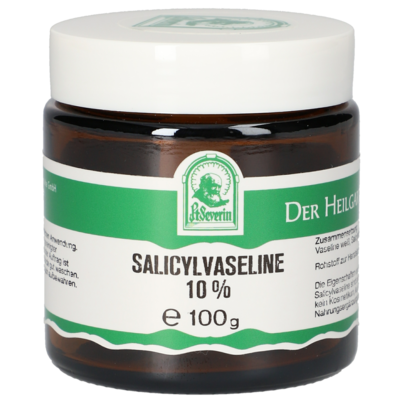 Sie sehen eine Packung SALICYLVASELINE 10% 100 G, Produktbild: 01 SALICYLVASELINE 10% 100 G, A-Nr.: 5237385 - 01