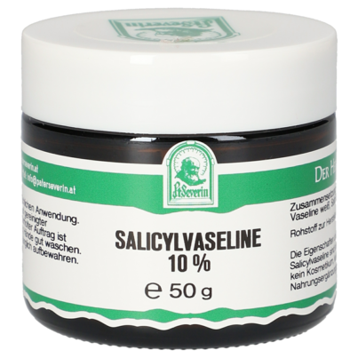 Sie sehen eine Packung SALICYLVASELINE 10% 50 G, Produktbild: 01 SALICYLVASELINE 10% 50 G, A-Nr.: 5237379 - 01