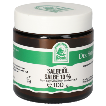 Sie sehen eine Packung SALBEIÖL SALBE 10% 100 G, Produktbild: 01 SALBEIÖL SALBE 10% 100 G, A-Nr.: 5748654 - 01
