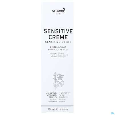 Sie sehen eine Packung Gehwol Med.sensitive Creme Nr.64143 75ml, Produktbild: 01 Gehwol Med.sensitive Creme Nr.64143 75ml, A-Nr.: 4792707 - 01