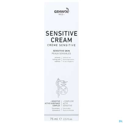 Sie sehen eine Packung Gehwol Med.sensitive Creme Nr.64143 75ml, Produktbild: 02 Gehwol Med.sensitive Creme Nr.64143 75ml, A-Nr.: 4792707 - 02