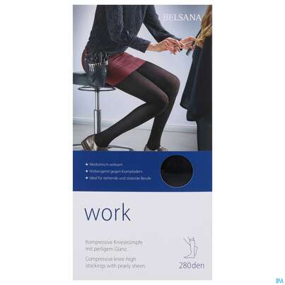 Sie sehen eine Packung Stuetzstruempfe Belsana/work Ag Schenkel Gr L Schwarz 2st, Produktbild: 02 Stuetzstruempfe Belsana/work Ag Schenkel Gr L Schwarz 2st, A-Nr.: 5233938 - 02