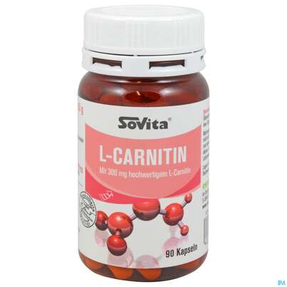 Sie sehen eine Packung L-carnitin Kapseln Sovita 90st, Produktbild: 02 L-carnitin Kapseln Sovita 90st, A-Nr.: 3862972 - 02