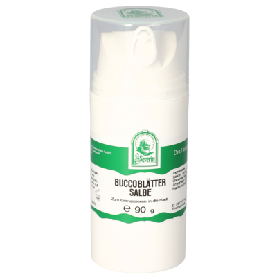 Sie sehen eine Packung BUCCOBLÄTTER SALBE 90 G, Produktbild: 01 BUCCOBLÄTTER SALBE 90 G, A-Nr.: 5470897 - 01