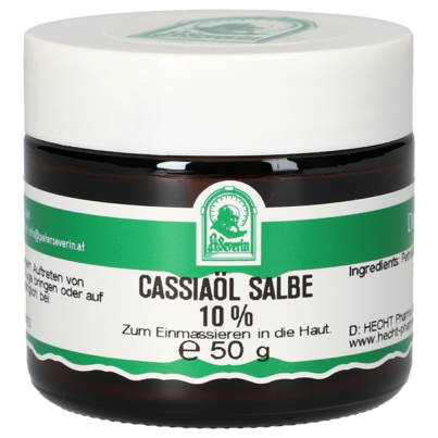 Sie sehen eine Packung CASSIAÖL SALBE 10% 50 G, Produktbild: 01 CASSIAÖL SALBE 10% 50 G, A-Nr.: 5303811 - 01
