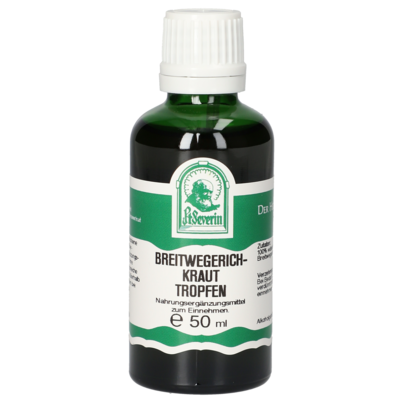 Sie sehen eine Packung BREITWEGERICHKRAUT TROPFEN 50 ML, Produktbild: 01 BREITWEGERICHKRAUT TROPFEN 50 ML, A-Nr.: 5935936 - 01