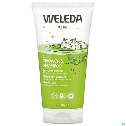 Sie sehen eine Packung Shampoon Weleda Kids 2in1 +shower Spritzige Limette 150ml, Produktbild: 03 Shampoon Weleda Kids 2in1 +shower Spritzige Limette 150ml, A-Nr.: 4520305 - 03
