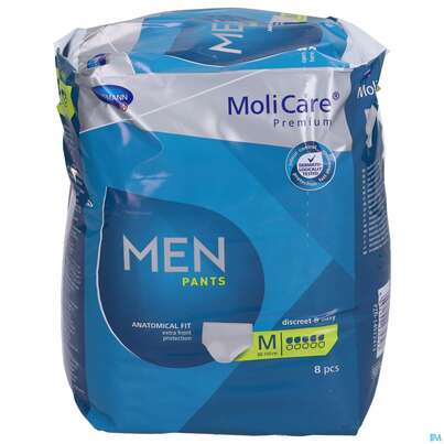 Sie sehen eine Packung Inkontinenz Molicare Premium/men/pants Tropfen 5 Medium 8st, Produktbild: 02 Inkontinenz Molicare Premium/men/pants Tropfen 5 Medium 8st, A-Nr.: 4918893 - 02