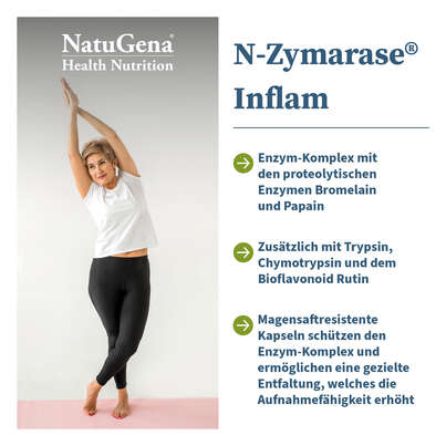 Sie sehen eine Packung N-Zymarase® Inflam Kapseln, Produktbild: 02 N-Zymarase® Inflam Kapseln, A-Nr.: 5926825 - 02