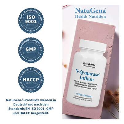 Sie sehen eine Packung N-Zymarase® Inflam Kapseln, Produktbild: 06 N-Zymarase® Inflam Kapseln, A-Nr.: 5926825 - 06