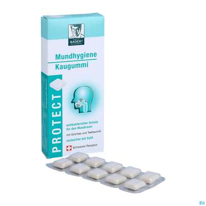 Sie sehen eine Packung Baders Protect Mundhygiene Kaugummi Cur 20st, Produktbild: 05 Baders Protect Mundhygiene Kaugummi Cur 20st, A-Nr.: 4111469 - 05