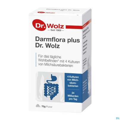 Sie sehen eine Packung Darmflora Plus Dr.wolz Pulver Nr 60625 70g, Produktbild: 04 Darmflora Plus Dr.wolz Pulver Nr 60625 70g, A-Nr.: 2711828 - 04