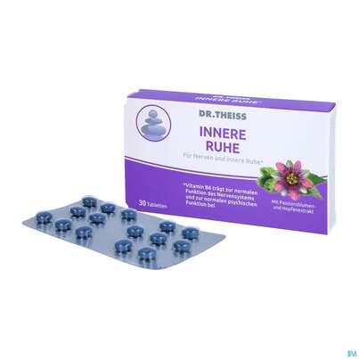 Sie sehen eine Packung Dr.theiss Innere Ruhe Tabl 30st, Produktbild: 06 Dr.theiss Innere Ruhe Tabl 30st, A-Nr.: 5657578 - 06