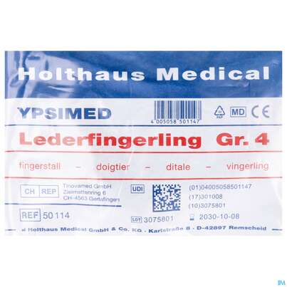 Sie sehen eine Packung Fingerlinge Leder-ypsimed Gr 4 1st, Produktbild: 02 Fingerlinge Leder-ypsimed Gr 4 1st, A-Nr.: 5139694 - 02