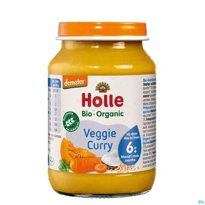 Sie sehen eine Packung Holle Bio/demeter Glaeschen Veggie Curry 190g, Produktbild: 02 Holle Bio/demeter Glaeschen Veggie Curry 190g, A-Nr.: 5070985 - 02