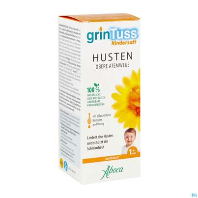 Sie sehen eine Packung Hustensaft Aboca Grintuss Kinder Ab 1jahr 180g, Produktbild: 02 Hustensaft Aboca Grintuss Kinder Ab 1jahr 180g, A-Nr.: 5817510 - 02