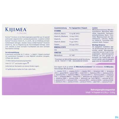 Sie sehen eine Packung Kijimea Kapseln Floracare 14st, Produktbild: 03 Kijimea Kapseln Floracare 14st, A-Nr.: 5950864 - 03