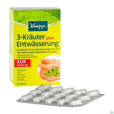 Sie sehen eine Packung Kneipp Entwaesserung 3 Kraeuter Drag 60st, Produktbild: 04 Kneipp Entwaesserung 3 Kraeuter Drag 60st, A-Nr.: 3577898 - 04