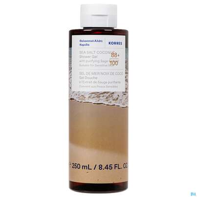 Sie sehen eine Packung Korres Sea Salt Coconut Duschgel 250ml, Produktbild: 01 Korres Sea Salt Coconut Duschgel 250ml, A-Nr.: 5793175 - 01