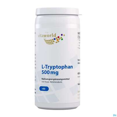 Sie sehen eine Packung L-tryptophan Kapseln 500mg -naturheilp. 60st, Produktbild: 01 L-tryptophan Kapseln 500mg -naturheilp. 60st, A-Nr.: 4846596 - 01