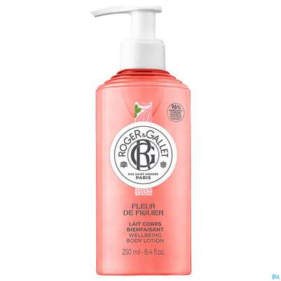 Sie sehen eine Packung Roger & Gallet Fleur/de Figuier Wellbeing Body Lotion 250ml, Produktbild: 03 Roger & Gallet Fleur/de Figuier Wellbeing Body Lotion 250ml, A-Nr.: 5715413 - 03
