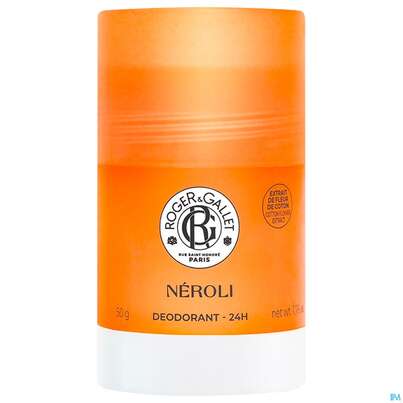 Sie sehen eine Packung Roger & Gallet Neroli Deodorant 24h 50g, Produktbild: 01 Roger & Gallet Neroli Deodorant 24h 50g, A-Nr.: 5976421 - 01