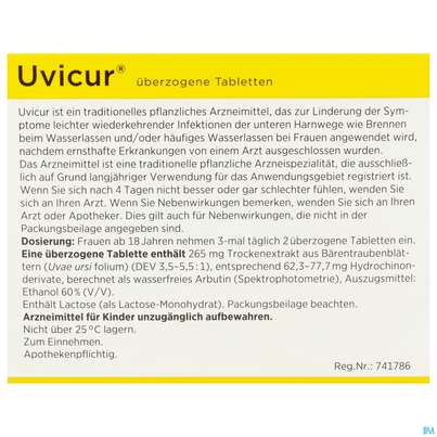 Sie sehen eine Packung Uvicur Ueberzogene Tabl 40st, Produktbild: 03 Uvicur Ueberzogene Tabl 40st, A-Nr.: 5543372 - 03