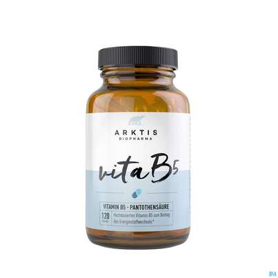 Sie sehen eine Packung Vitamin B5 Kapseln Pantothen Arktis 120st, Produktbild: 02 Vitamin B5 Kapseln Pantothen Arktis 120st, A-Nr.: 4750815 - 02