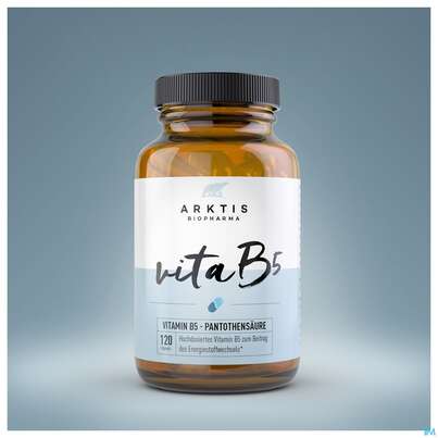 Sie sehen eine Packung Vitamin B5 Kapseln Pantothen Arktis 120st, Produktbild: 04 Vitamin B5 Kapseln Pantothen Arktis 120st, A-Nr.: 4750815 - 04
