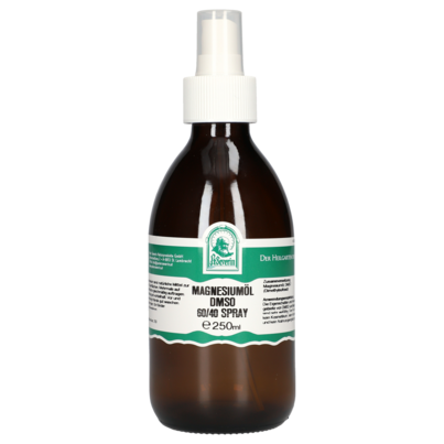 Sie sehen eine Packung MAGNESIUMÖL DMSO 60/40 SPRAY 250 ML, Produktbild: 01 MAGNESIUMÖL DMSO 60/40 SPRAY 250 ML, A-Nr.: 5854008 - 01