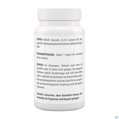 Coenzym Q10 Kapseln 100mg Vegan Ubichinon Vita World 100st, A-Nr.: 4836362 - 02