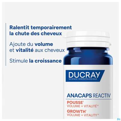 Sie sehen eine Packung Ducray Anacaps F.d.haar Haarausfall Kapseln Reaktiv23 30st, Produktbild: 14 Ducray Anacaps F.d.haar Haarausfall Kapseln Reaktiv23 30st, A-Nr.: 5744969 - 14