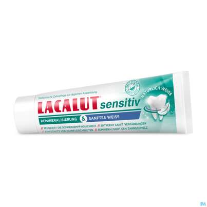 Sie sehen eine Packung Zahncreme Lacalut/sensitiv Remineralisierung Sanftes Weiss 75ml, Produktbild: 07 Zahncreme Lacalut/sensitiv Remineralisierung Sanftes Weiss 75ml, A-Nr.: 5754548 - 07