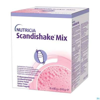Sie sehen eine Packung Scandishake/85g Erdbeere Mix 6x6x8 36st, Produktbild: 02 Scandishake/85g Erdbeere Mix 6x6x8 36st, A-Nr.: 5437078 - 02