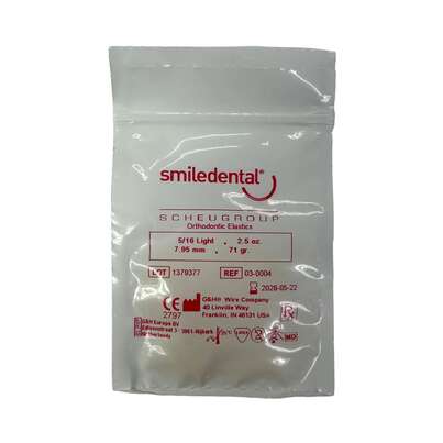 Sie sehen eine Packung Spangengummis 5/16 leicht latexfarben, Produktbild: 01 Spangengummis 5/16 leicht latexfarben, A-Nr.: 6123732 - 01