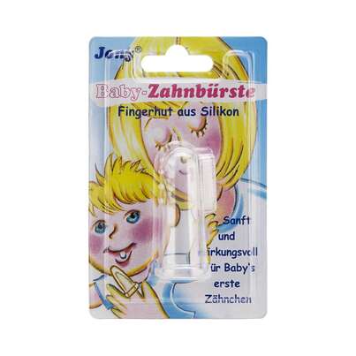 Sie sehen eine Packung Babyzahnbürste Fingerhut, Produktbild: 01 Babyzahnbürste Fingerhut, A-Nr.: 6124045 - 01