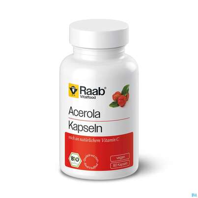 Sie sehen eine Packung Acerola Kapseln Bio Raab 80st, Produktbild: 01 Acerola Kapseln Bio Raab 80st, A-Nr.: 5912869 - 01