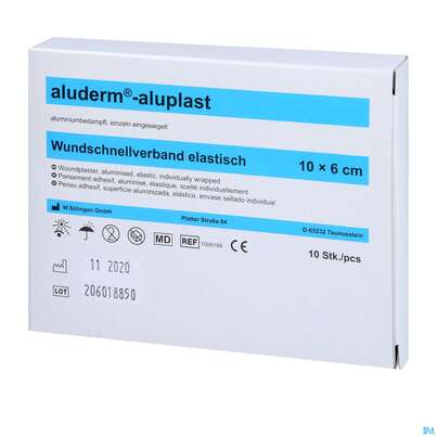 Sie sehen eine Packung Aluderm/aluplast Wundpflaster 10x 6cm 10 Abschnitte 1pk, Produktbild: 04 Aluderm/aluplast Wundpflaster 10x 6cm 10 Abschnitte 1pk, A-Nr.: 5650286 - 04