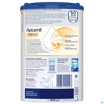 Sie sehen eine Packung Aptamil Milch-fertignahrung Comfort Spezialnahrung 800g, Produktbild: 03 Aptamil Milch-fertignahrung Comfort Spezialnahrung 800g, A-Nr.: 4882215 - 03